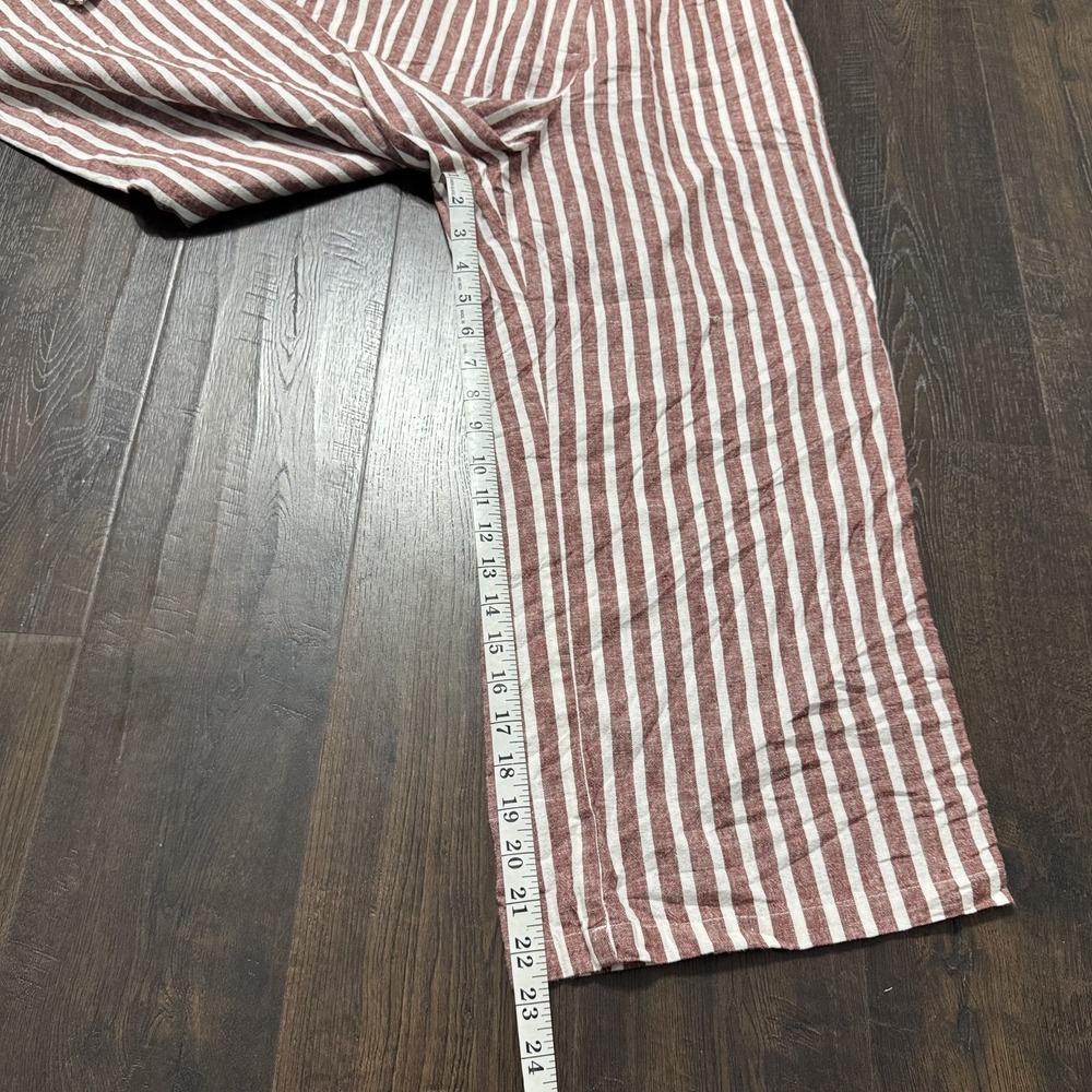 Boden Jumpsuit Womens US 6 Red White Striped Verity Cropped Wide Leg Linen Blend - Picture 6 of 11